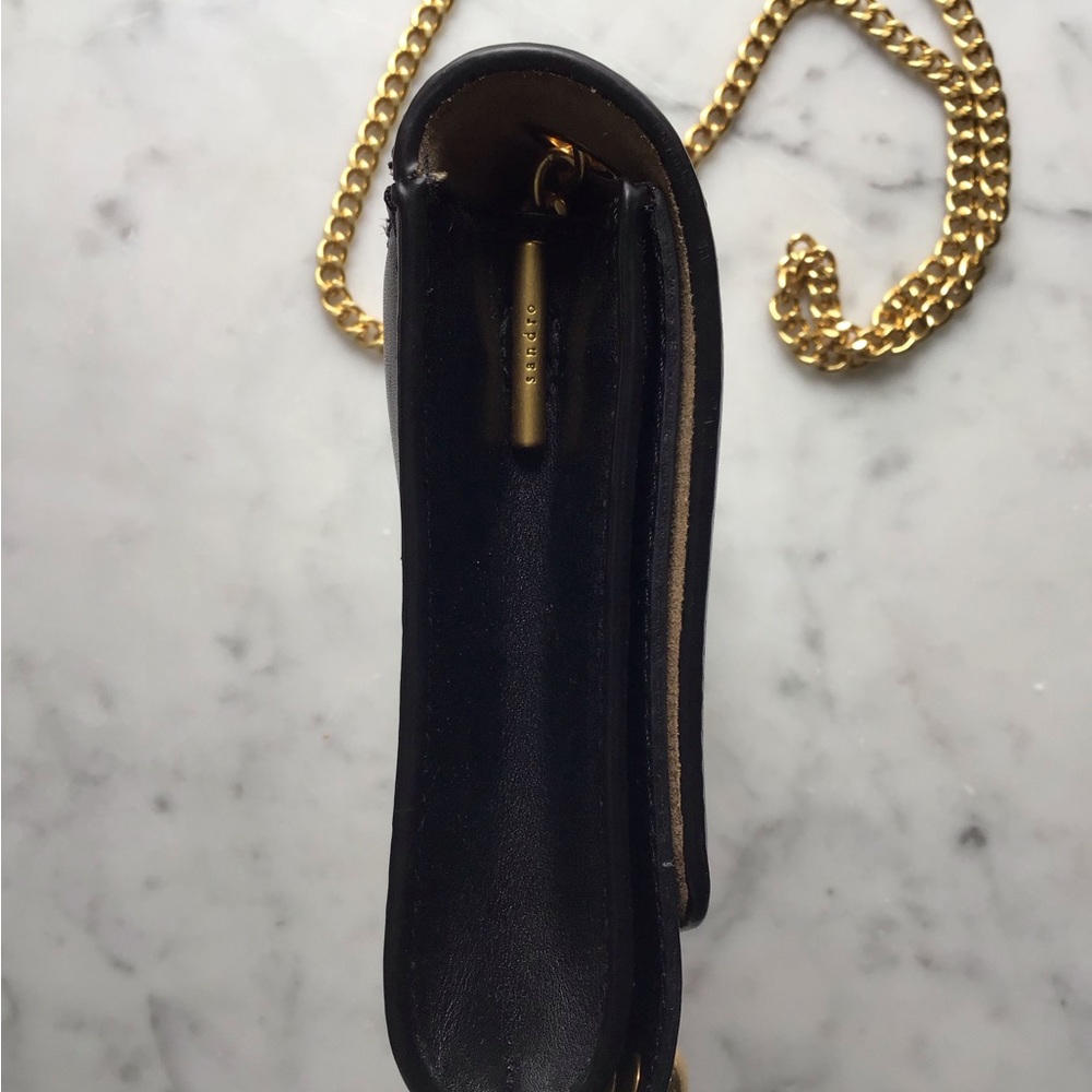 SANDRO PARIS small studded cross body bag with gold studs and chain - Picture 6 of 7
